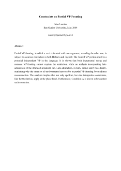 Constraints on Partial VP Fronting