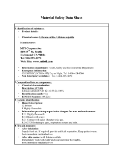 Material Safety Data Sheet