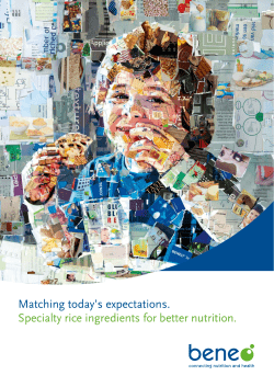 Matching today`s expectations. Specialty rice ingredients for