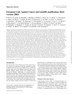 Special article European Code Against Cancer and scientific