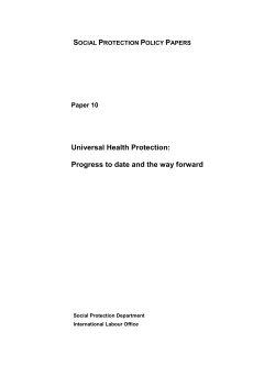 Universal Health Protection Progress to date and the way