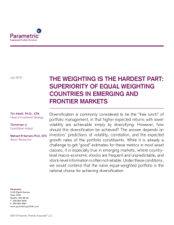 the weighting is the hardest part: superiority of equal