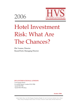 2006 Hotel Investment Risk: What Are The Chances?