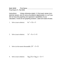 6x2 +13x = 5 3x2 -5x +1= 0 log (3x)+ log (x