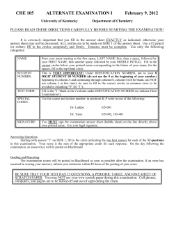 Spring Exam 1 - Chemistry