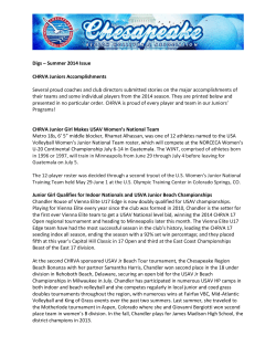 Digs – Summer 2014 Issue CHRVA Juniors Accomplishments