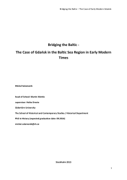 Bridging the Baltic - The Case of Gdańsk in the Baltic Sea Region in