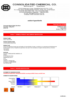 BJ Services MSDS - Sodium Hypochlorite