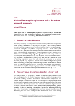 Cultural learning through drama tasks: An action research