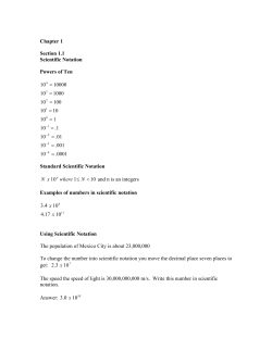 Chapter 1 Section 1.1 Scientific Notation Powers of Ten 0001. 10