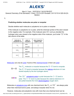 Predicting whether molecules are polar or nonpolar