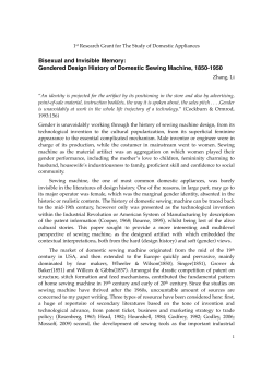 Gendered Design History of Domestic Sewing Machine, 1850-1950