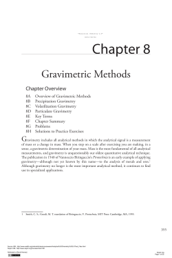 Gravimetric Methods