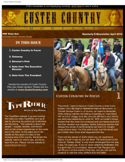 Custer Country Newsletter