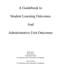 A Guidebook to Student Learning Outcomes And