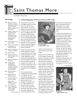 Biographical Sketch - the St. Thomas More Catholic Church