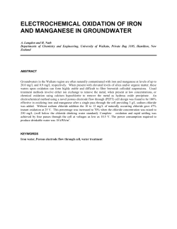 electrochemical oxidation of iron and manganese in groundwater