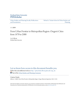From Urban Frontier to Metropolitan Region: Oregon`s