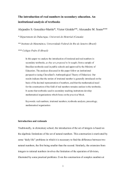 The introduction of real numbers in secondary education. An