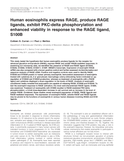 Human eosinophils express RAGE, produce RAGE ligands, exhibit