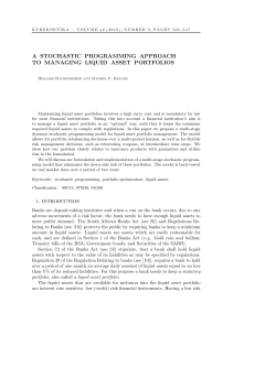a stochastic programming approach to managing liquid asset