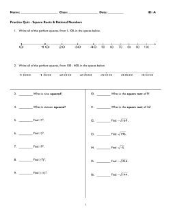 Practice Quiz - SquareRoots OrderingRationalNumbers.tst