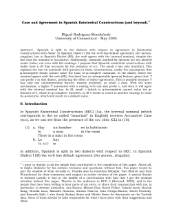 Case and Agreement in Spanish Existential Constructions (and