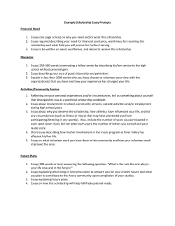 Example Scholarship Essay Prompts Financial Need 1. Essay (one