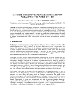 MATERIAL EFFICIENCY IMPROVEMENT FOR EUROPEAN