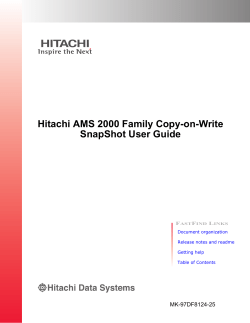 Hitachi AMS 2000 Family Copy-on-Write SnapShot