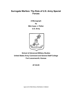 Surrogate Warfare: The role of US Army Special Forces