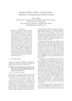 Implicit Display Theory of Verbal Irony: Towards A Computational