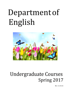 Spring 2017 Course Description Catalog