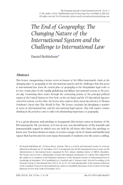 The End of Geography: The Changing Nature of the International
