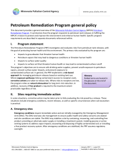 Petroleum Remediation Program general policy