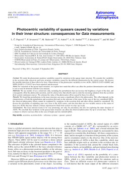 Photocentric variability of quasars caused by variations in their inner