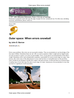 Outer space: When errors snowball - Plus Maths