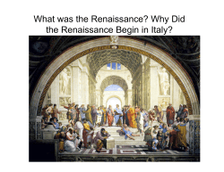 What was the Renaissance? Why Did the Renaissance Begin in Italy?