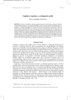 English in Argentina: a sociolinguistic profile