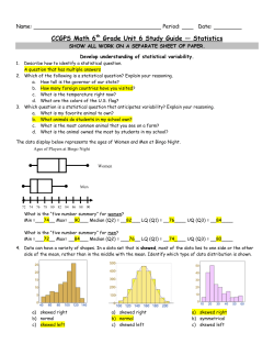 CCGPS Math 6th Grade Unit 6 Study Guide &mdash; Statistics