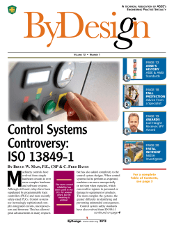 Control Systems Controversy: ISO 13849-1