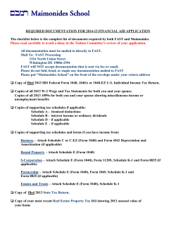 Copy of 2010 IRS Federal Form 1040, 1040A or 1040
