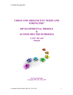 CHILD AND ADOLESCENT NEEDS AND STRENGTHS