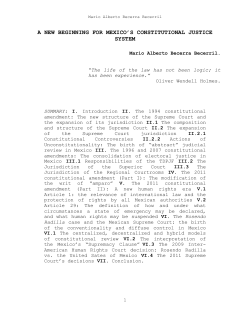 a new beginning for mexico`s constitutional justice system