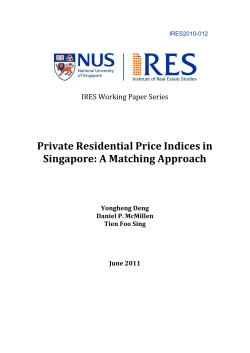 Private Residential Price Indices in Singapore: A Matching Approach