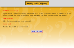 Money Sense Jeopardy