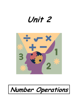 Unit 2 Number Operations Student Packet