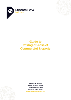 Guide to Taking a Lease of Commercial Property