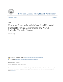 Executive Power to Provide Material and Financial Support to