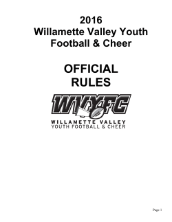 2016 Rule Book - Willamette Valley Youth Football and Cheer